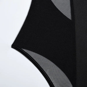 After Dark Mesh Bodysuit – Black Strappy Sheer Lingerie for Rave, Boudoir & Bold Nights - Witty Cheeks, Rave Festival Outfit and Sexy Lingerie