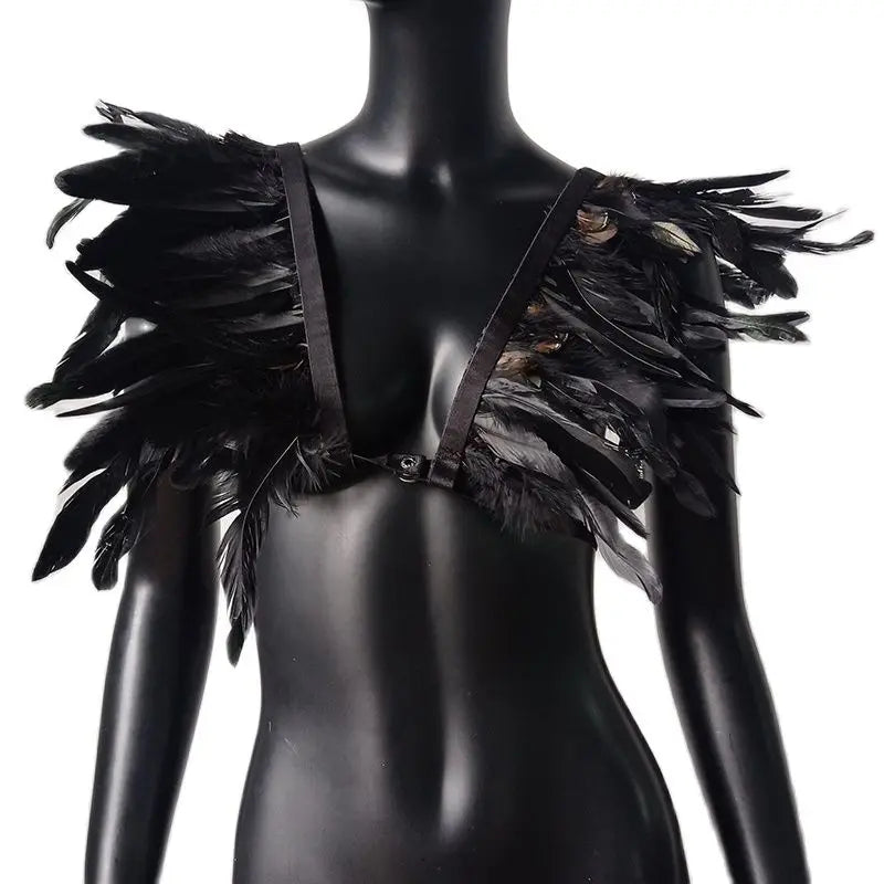 Goth Feather Outfits Sexy Rave Festival Outfit punk style