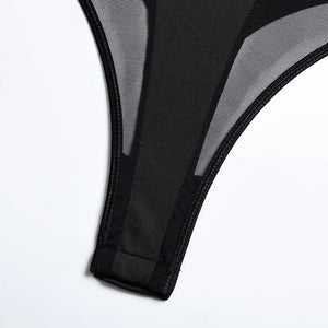 After Dark Mesh Bodysuit – Black Strappy Sheer Lingerie for Rave, Boudoir & Bold Nights - Witty Cheeks, Rave Festival Outfit and Sexy Lingerie