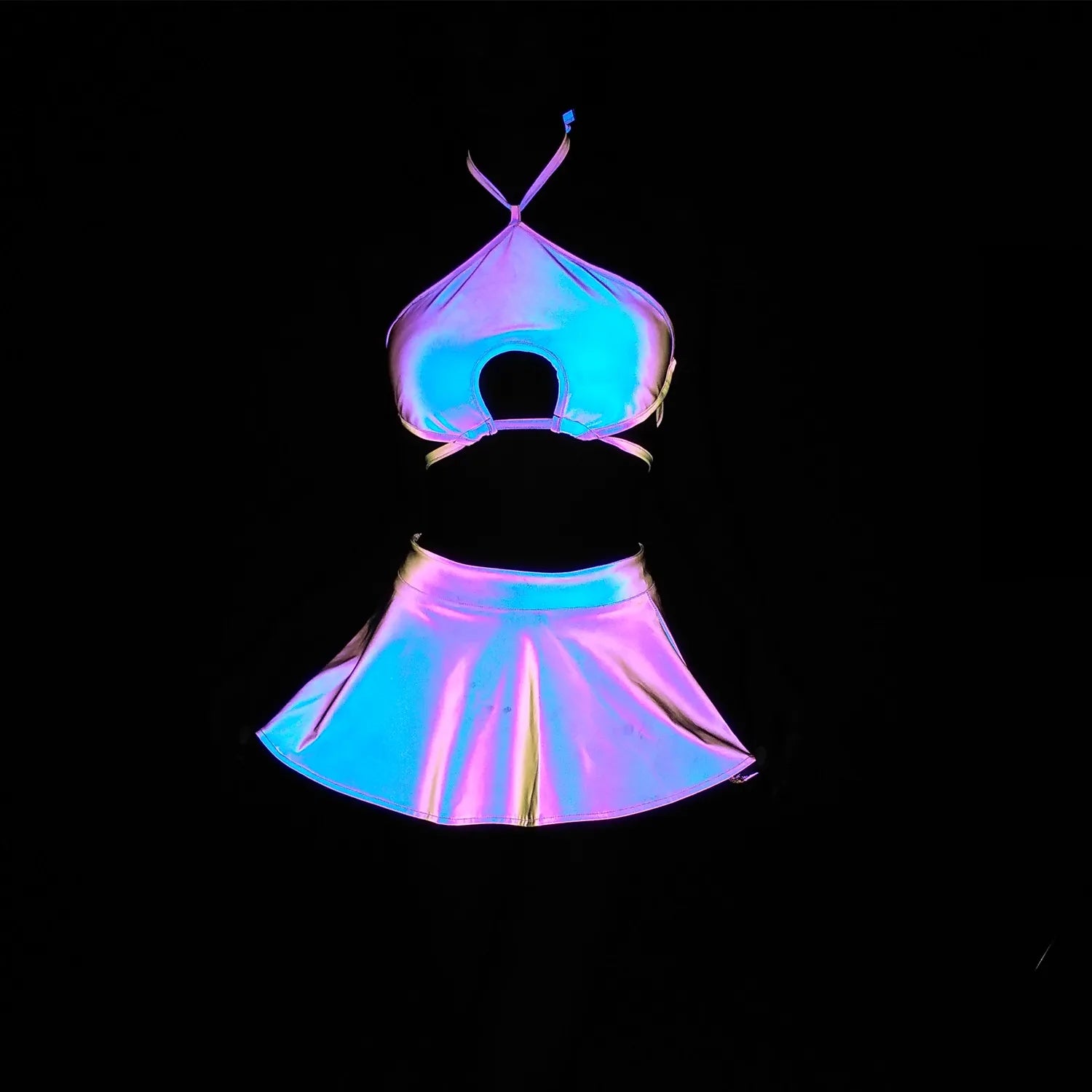 Reflective Hollow Out Festival rave Outfit lingerie