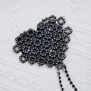 Rhinestone Body Chain Collar & Pasties Rave Harness EDM Festival - Witty Cheeks, Rave Festival Outfit and Sexy Lingerie