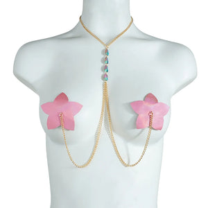 Starlet Chain & Petal Nipple Covers pasties - Witty Cheeks, Rave Festival Outfit and Sexy Lingerie