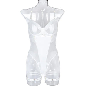 After Dark Mesh Bodysuit – Black Strappy Sheer Lingerie for Rave, Boudoir & Bold Nights - Witty Cheeks, Rave Festival Outfit and Sexy Lingerie