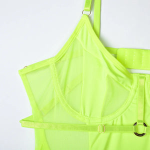 After Dark Mesh Bodysuit – Black Strappy Sheer Lingerie for Rave, Boudoir & Bold Nights - Witty Cheeks, Rave Festival Outfit and Sexy Lingerie