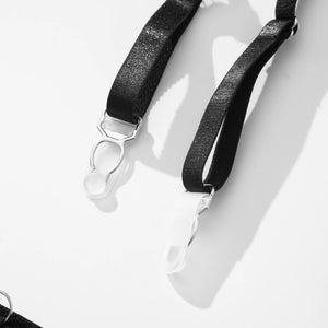 Strappy Open Bra & Garter Panty for Boudoir, Rave & Fantasy Nights - Witty Cheeks, Rave Festival Outfit and Sexy Lingerie