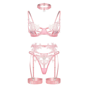 Strappy Open Bra & Garter Panty for Boudoir, Rave & Fantasy Nights - Witty Cheeks, Rave Festival Outfit and Sexy Lingerie
