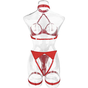 Tease Tamer Tassel Lingerie Set –Crotchless Strappy Open Bra Lingerie Rave, Boudoir & Wild Nights In - Witty Cheeks, Rave Festival Outfit and Sexy Lingerie