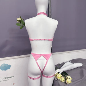 Tease Tamer Tassel Lingerie Set –Crotchless Strappy Open Bra Lingerie Rave, Boudoir & Wild Nights In - Witty Cheeks, Rave Festival Outfit and Sexy Lingerie