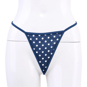 Polka Dot Lingerie Set – 5-Piece Off-Shoulder Top, Skirt, Thong & Stockings, Romantic & Exotic Intimate Gift - Witty Cheeks, Rave Festival Outfit and Sexy Lingerie