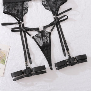 Ellolace Sexy Lingеrie Set New 2024 Halter Bra Push Up Erotic Costume Fantasy Intimate Sexy Female Complete Transparent Outfits - Witty Cheeks, Rave Festival Outfit and Sexy Lingerie