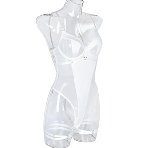 After Dark Mesh Bodysuit – Black Strappy Sheer Lingerie for Rave, Boudoir & Bold Nights - Witty Cheeks, Rave Festival Outfit and Sexy Lingerie