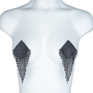 Starlust Rhinestone Tassel Pasties – Reusable Sparkle Stickers - Witty Cheeks, Rave Festival Outfit and Sexy Lingerie