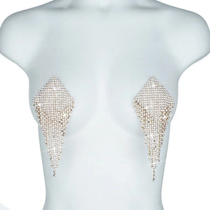 Starlust Rhinestone Tassel Pasties – Reusable Sparkle Stickers - Witty Cheeks, Rave Festival Outfit and Sexy Lingerie