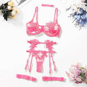 Strappy Open Bra & Garter Panty for Boudoir, Rave & Fantasy Nights - Witty Cheeks, Rave Festival Outfit and Sexy Lingerie