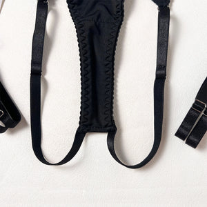 Tease Tamer Tassel Lingerie Set –Crotchless Strappy Open Bra Lingerie Rave, Boudoir & Wild Nights In - Witty Cheeks, Rave Festival Outfit and Sexy Lingerie