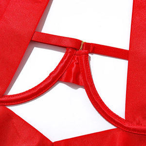 Rave Festival Outfit Sexy Strappy Striped Bodysuit - One Piece Open Bust Underwire, Valentine Gift for her Jumpsuit Women | Valentine's Day idea wife, girlfriend - Witty Cheeks, Rave Festival Outfit and Sexy Lingerie