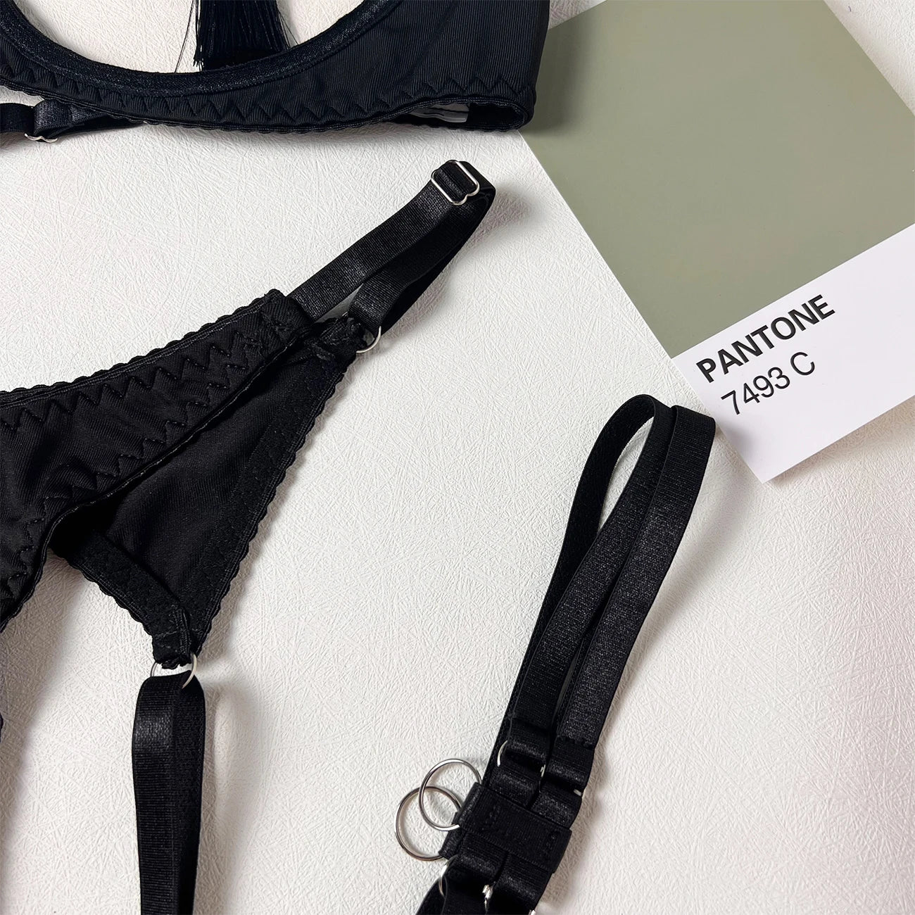 Tease Tamer Tassel Lingerie Set –Crotchless Strappy Open Bra Lingerie Rave, Boudoir & Wild Nights In - Witty Cheeks, Rave Festival Outfit and Sexy Lingerie