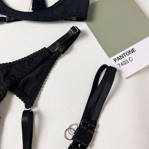 Tease Tamer Tassel Lingerie Set –Crotchless Strappy Open Bra Lingerie Rave, Boudoir & Wild Nights In - Witty Cheeks, Rave Festival Outfit and Sexy Lingerie