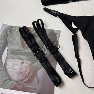 Tease Tamer Tassel Lingerie Set –Crotchless Strappy Open Bra Lingerie Rave, Boudoir & Wild Nights In - Witty Cheeks, Rave Festival Outfit and Sexy Lingerie