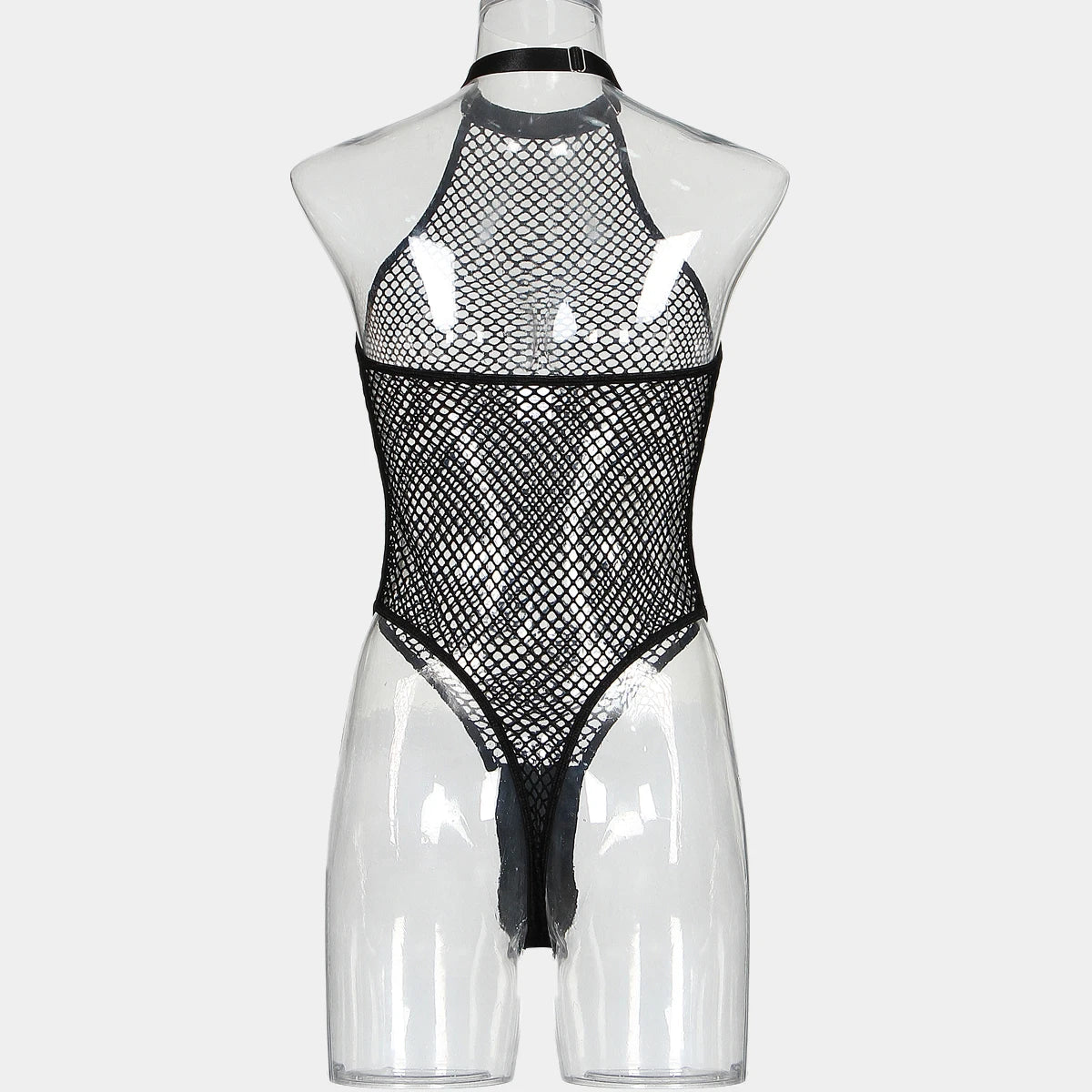 Mesh Fishnet Bodysuit – High-Cut See-Through One-Piece for Boudoir, Rave & Roleplay - Witty Cheeks, Rave Festival Outfit and Sexy Lingerie