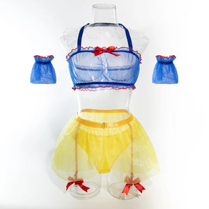 Sweet Spell Cosplay Lingerie Set- Fairytale Roleplay Outfit with Sheer Skirt & Garter - Witty Cheeks, Rave Festival Outfit and Sexy Lingerie