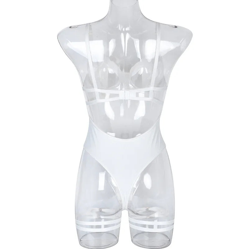 After Dark Mesh Bodysuit – Black Strappy Sheer Lingerie for Rave, Boudoir & Bold Nights - Witty Cheeks, Rave Festival Outfit and Sexy Lingerie