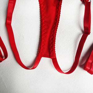 Tease Tamer Tassel Lingerie Set –Crotchless Strappy Open Bra Lingerie Rave, Boudoir & Wild Nights In - Witty Cheeks, Rave Festival Outfit and Sexy Lingerie