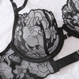 Ellolace Sexy Lingеrie Set New 2024 Halter Bra Push Up Erotic Costume Fantasy Intimate Sexy Female Complete Transparent Outfits - Witty Cheeks, Rave Festival Outfit and Sexy Lingerie