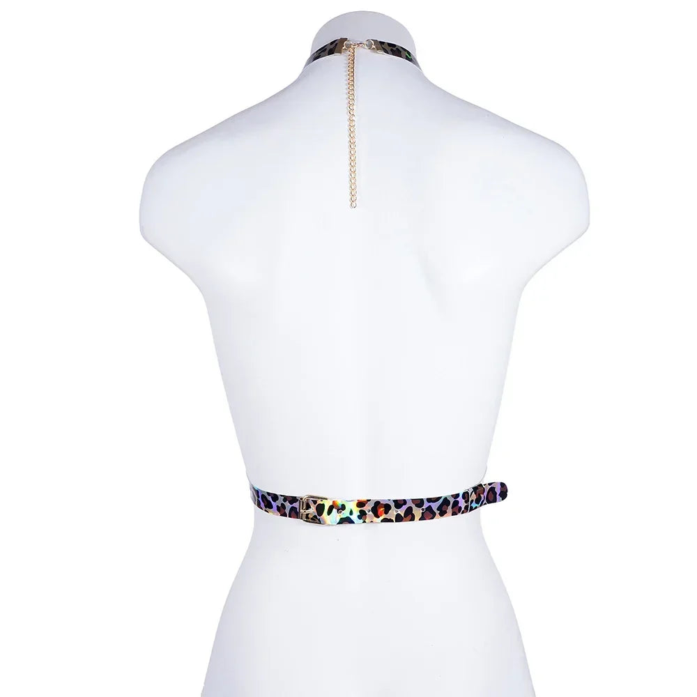 Sexy Body Harness & Cross Pasties Nipple cover Set - Witty Cheeks, Rave Festival Outfit and Sexy Lingerie
